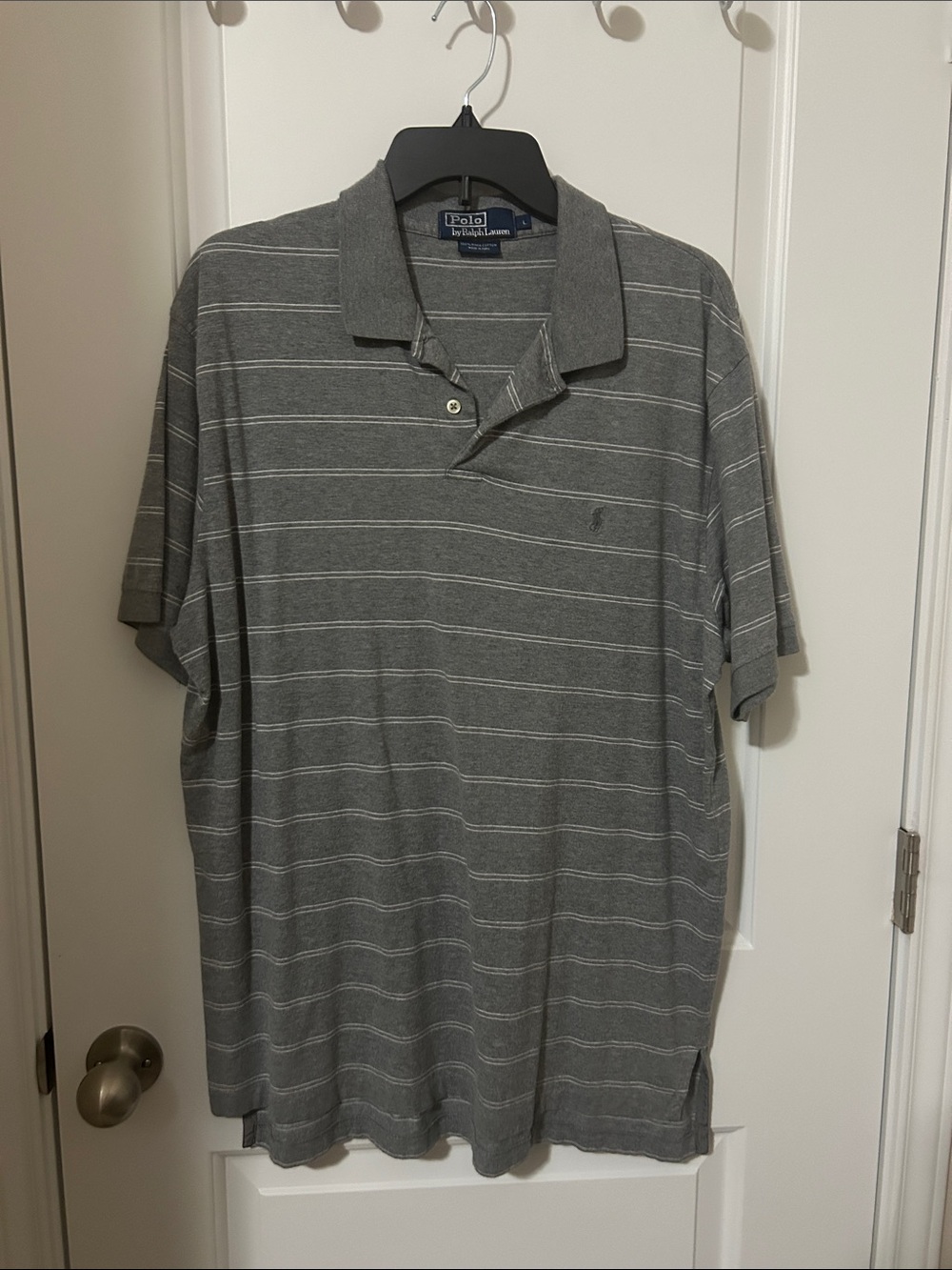 Polo by Ralph Lauren Gray Heathered Stripe Polo